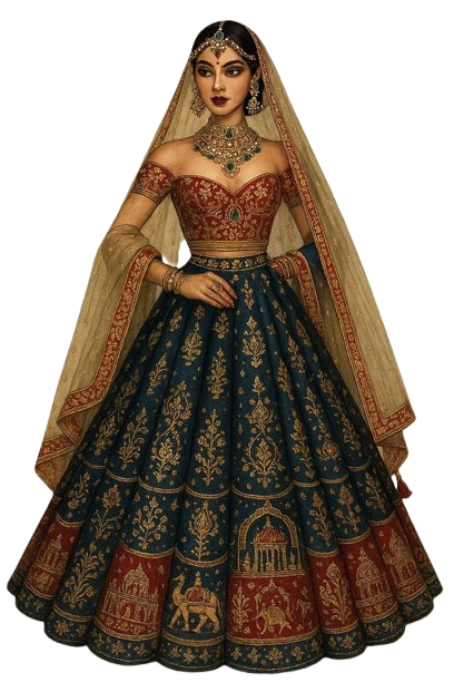 Rotating bridal lehenga